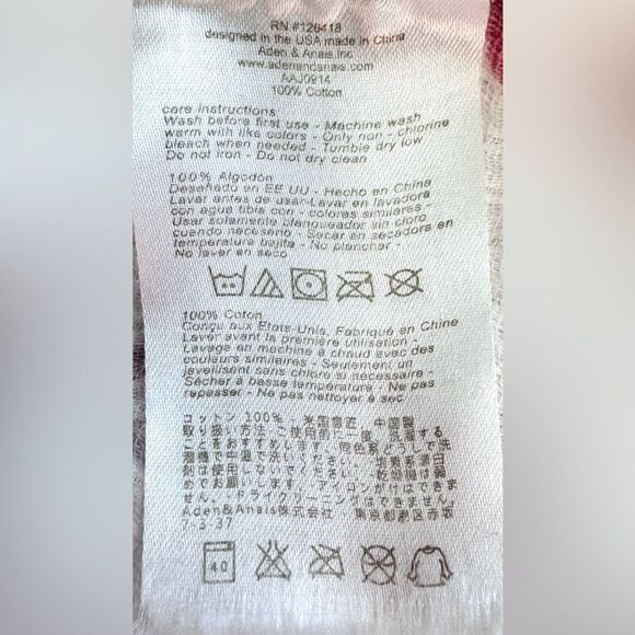 Aden by Aden + Anais Bundle of 3 Baby Girls 100% Cotton Lightweight Blankets. - Picture 7 of 8